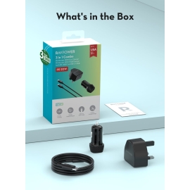 RavPower Charging Combo 3 In 1 Charger With Car Charger