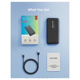 RavPower 20000 mAh 15W 4-Port Power Bank Black