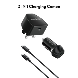 RavPower Charging Combo 3 In 1 Charger With Car Charger