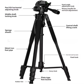 Tripod for Camera Professional Adjustable Height Tripe Multi-function Mobile Phone Tripods for Outdoor Activities Shot