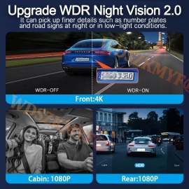 NEW 4K Dash Cam WIFI GPS 24H Parking Monitor Car DVR 2/3ways Recording