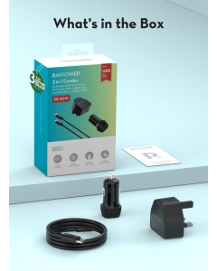 RavPower Charging Combo 3 In 1 Charger With Car Charger