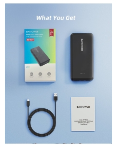 RavPower 20000 mAh 15W 4-Port Power Bank Black